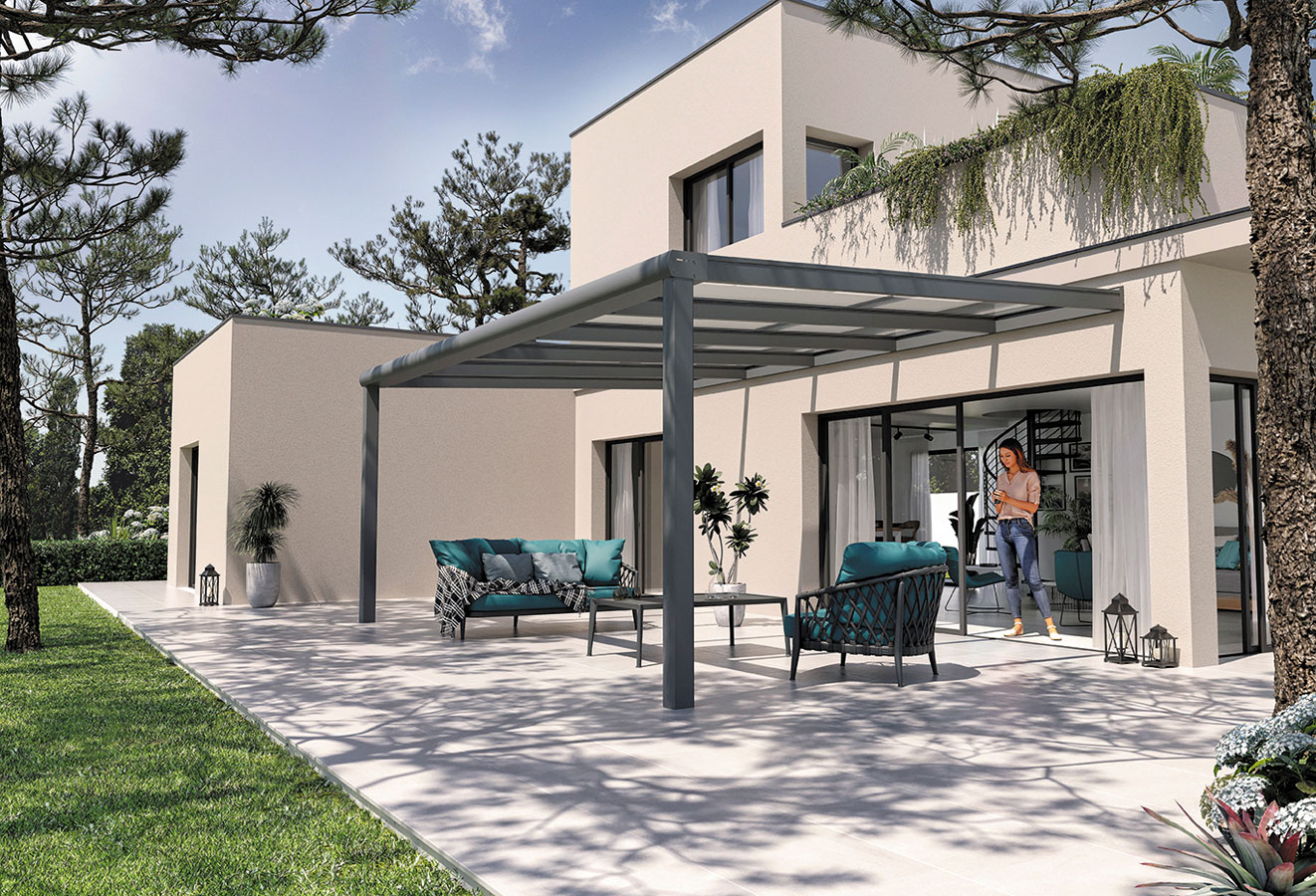 Pergola bioclimatique adossée — Lens
